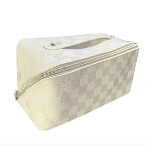 Sac de toilette multifonctionnel pour femmes, en cuir PU de haute qualité, sac cosmétique, sac de rangement pour maquillage, vente en gros - Product Image 3