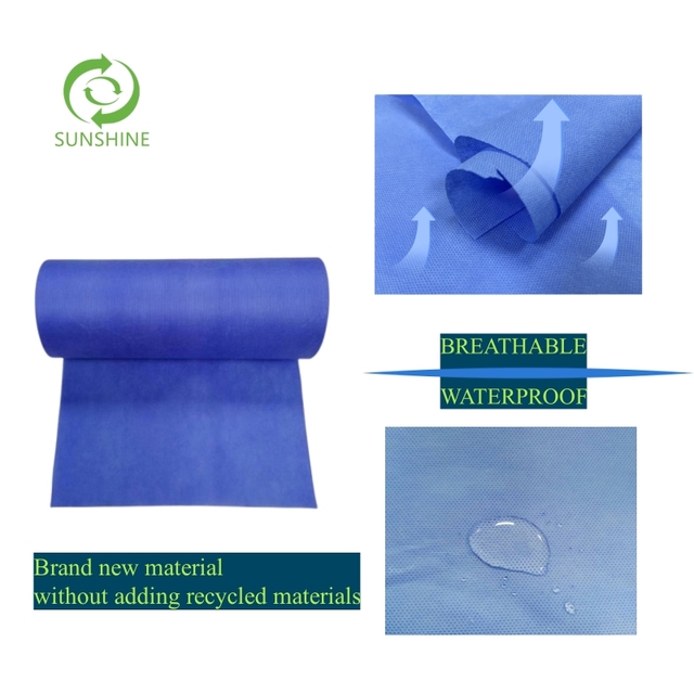 40g 50g 1.6m/2.4m/3.2m PP SMS/SMMS/SSMMS/SMMMS Polypropylene Waterproof Nonwoven Fabric for Medical Surgical Gowns and Sheets