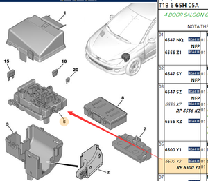 Boîtier à Fusibles de Haute Qualité OE 9657608580 9650618280 6500Y1 6500Y3 pour Citroën C3 <span class=keywords><strong>C5</strong></span> C8 Peugeot 206 307 406 807 - Product Image 2