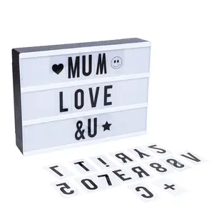 Happy Gift Mart USB or Battery Powered A4 DIY Cinema Light Box 96 Letters &  Numbers. A4 Size Message Box with 96 Letters Numbers and Symbol Option.  Size of letter - L 