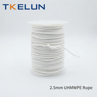2.5mm PP Kaplı UHMWPE Halat Yüksek Mukavemetli Yüzer Paketleme Halatı Tuzlu Suya Dayanıklı Bağlama İpi Nakliye Paketlemesi için