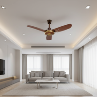 Ventilateur de plafond en métal à 3 pales de 36 pouces avec commande murale à 5 vitesses ; Convient aux chambres, salles à manger et bureaux.