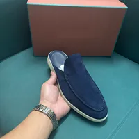 Sandales d'extérieur de luxe pour hommes et femmes en cuir véritable, nubuck et daim, respirantes, légères et décontractées à enfiler