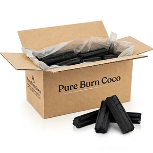 High Density Coconut Shell Hexagonal Charcoal Briquettes Low Ash Clean Burning BBQ Fuel Export Quality - Product Image 1