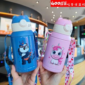Cartoon Animal Children's Stainless Steel Thermos Cup 400Ml Double Wall Insulated For School Travel Home Sports - Product Image 5