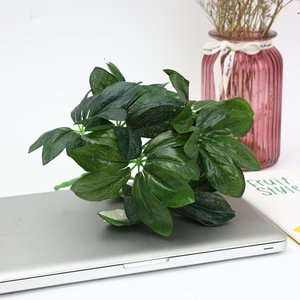 Plante artificielle en bois en forme de pattes de canard, 37 cm de haut, feuilles de simulation, plante décorative d'intérieur pour bureau - Product Image 2