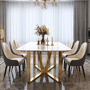 Homfun — ensemble de <span class=keywords><strong>table</strong></span> <span class=keywords><strong>à</strong></span> <span class=keywords><strong>manger</strong></span> en verre et marbre, style moderne, haut de gamme, <span class=keywords><strong>table</strong></span> <span class=keywords><strong>à</strong></span> <span class=keywords><strong>manger</strong></span> 8 places - Product Image 5