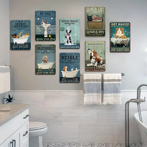 Bán buôn cổ điển 20*30cm động vật kim loại dấu hiệu Retro Cat Dog Bee tin tấm cho trang trí cửa hàng nhà - Product Image 6