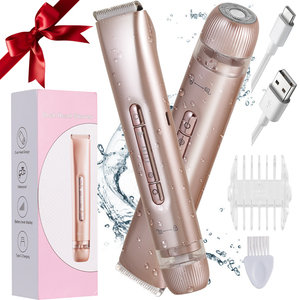 Épilateur sans fil et rasoir électrique 2-en-1 pour femmes, système d'épilation avec étanchéité IPX6 et batterie rechargeable - Product Image 1