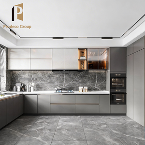 Proyecto de Apartamento de Lujo en Forma de <span class=keywords><strong>L</strong></span>, Gabinetes de Cocina Lacados Modernos, Juego Completo, Muebles de Cocina de Alta Gama para el Hogar - Product Image 1