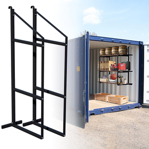 מדפי מכולות תלת-שכבתיים תלויים בהתאמה אישית באיכות גבוהה של JH-Mech, תושבות פלדת פחמן שחורה, מתלה למכולות משלוח - Product Image 1