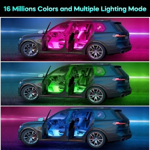 Accessoires d'éclairage intérieur de <span class=keywords><strong>voiture</strong></span>, bandes lumineuses <span class=keywords><strong>LED</strong></span> intelligentes <span class=keywords><strong>pour</strong></span> voitures, éclairage <span class=keywords><strong>LED</strong></span> intérieur RGB avec application - Product Image 3