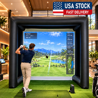 Tente de simulateur de golf gonflable en PVC, portable, pour l'intérieur et l'extérieur, avec écran de projection pour l'entraînement au golf à domicile