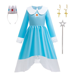 Robe de princesse pour filles, motif étoile de jeu vidéo, tenue de jeu de rôle Rosalina, costume de <span class=keywords><strong>cosplay</strong></span> Peach pour enfants, Halloween 2026 - Product Image 1