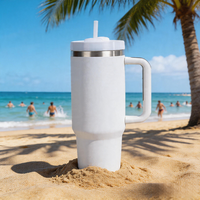 Vaso Térmico de Acero Inoxidable de 40 oz con Asa, Personalizable en Color y Logotipo, para Viajes y Auto, Taza de Cerveza de Doble Pared