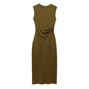 Zara Dress - Grey Embroidered Stretch Mesh Fabric