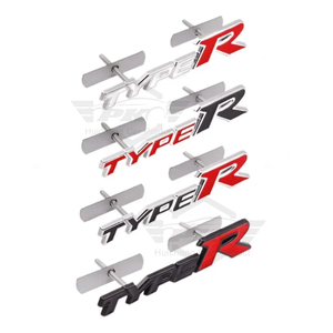 Nouveauté Décoration de voiture Logo 3D en métal Type R Emblème de calandre avant Autocollant de coffre arrière Badge pour <span class=keywords><strong>Honda</strong></span> Civic TYPER CRV HRV Fit - Product Image 4