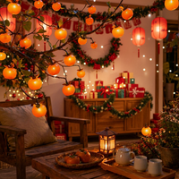 Guirlandes lumineuses LED en plastique en forme de kaki, pour l'intérieur et l'extérieur, avec éclairage féérique, pour la décoration du jardin et du patio, indice de protection IP65