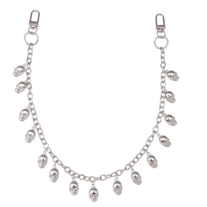 Pendentif Crâne en Argent Tibétain Unisexe Adulte Chaîne de Taille Halloween Simple Couche Blanche K Accessoire de Mode - Product Image 5