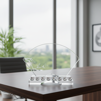 Trophée en cristal artistique avec incrustations de pierres précieuses, cadeau haut de gamme pour les occasions spéciales