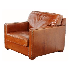 Muebles de sofá de cuero de superficie brillante <span class=keywords><strong>vintage</strong></span> con uso de remaches en hotel de sala de estar - Product Image 4