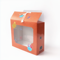 Boîte cadeau personnalisée pour bougie jouet réfrigérateur autocollant insigne crochet sous-vêtements chaussettes carte emballage avec fenêtre en plastique