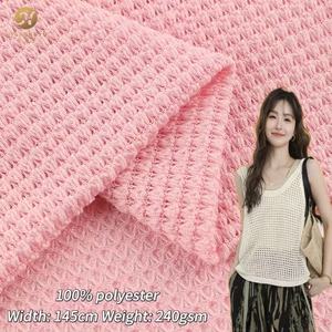 100% из полиэстера, эластичная ткань в виде ананаса, 240 г для весенне-летней спортивной одежды, футболки, сетчатая ткань с аммиаком и ананасом, в наличии - Product Image 1