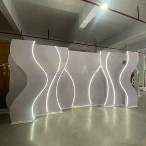 LEDA Professional New Arrival Custom Acrylic Classic Modern Simple Background <b>Stand</b> Led <b>Backdrop</b> for Wedding Party Events - Product Image 5