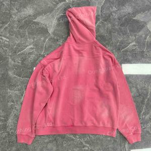 Sweat à capuche zippé personnalisé en molleton bouclette effet vieilli vintage 500 g/m² épais délavé à l'acide effet soleil décoloré pour homme - Product Image 3