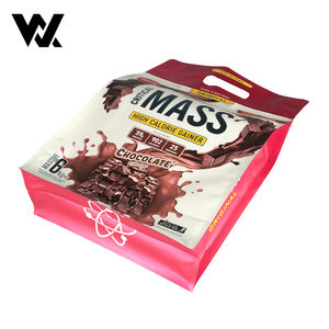 Emballage de poudre de protéines de lactosérum au chocolat en vrac antistatique imprimé personnalisé de 5 kg et 10 kg avec fond plat, fermeture éclair et poignée - Product Image 3