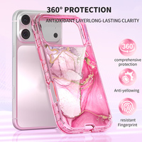 Coque de protection robuste en marbre de luxe pour iPhone 11 12 13 14 15 16 Pro 17 Air Anti-traces de doigts