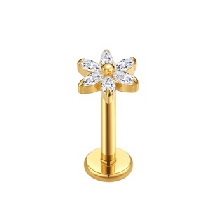 <span class=keywords><strong>Piercing</strong></span> Hélix Classique YingSheng F136 en Titane Plaqué Or 18K/24K avec Cristal Papillon et Strass pour Fiançailles et Mariage - Product Image 5