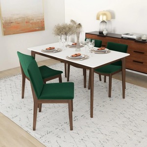 Chaise de salle à manger moderne Laura en bois massif de style mid-century (lot de 2) pour salon - Product Image 1
