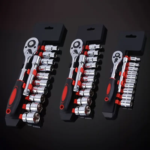 专业12pcs车库维修工具包1/<span class=keywords><strong>2</strong></span> <span class=keywords><strong>3</strong></span>/8 1/4英寸公制冲击套筒扳手套装镀铬饰面六角套筒来样定做 - Product Image 2