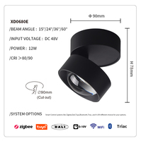 Spot LED de plafond moderne en aluminium réglable et pliable avec lentille convexe AC 12W/18W pour usage domestique