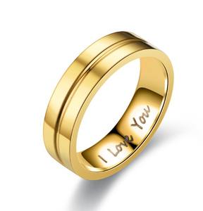 Anillo de pareja I Love You, elegantes anillos de racimo de acero inoxidable de oro de 18 quilates para boda <span class=keywords><strong>Gay</strong></span>, fiesta de compromiso, moda de Arabia Saudita - Product Image 4