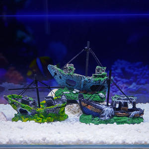 Explosions Simulation naufrage ornements Aquarium Aquarium aménagement paysager décoratif navire usé sous-marin résine voile abri - Product Image 5