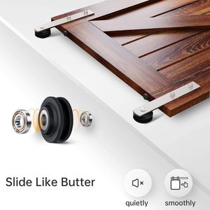 Kit de Herrajes Modernos para Puertas Correderas de Granero con Cierre Suave, de Aleación de Aluminio, 6.6 Pies, Negro Mate, para Puertas Interiores, Baño y <span class=keywords><strong>Cocina</strong></span> - Product Image 3