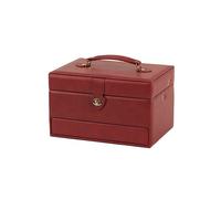 Boîte à bijoux à trois étages avec logo personnalisé, boîte de rangement multifonctionnelle en cuir PU de luxe léger, grande capacité