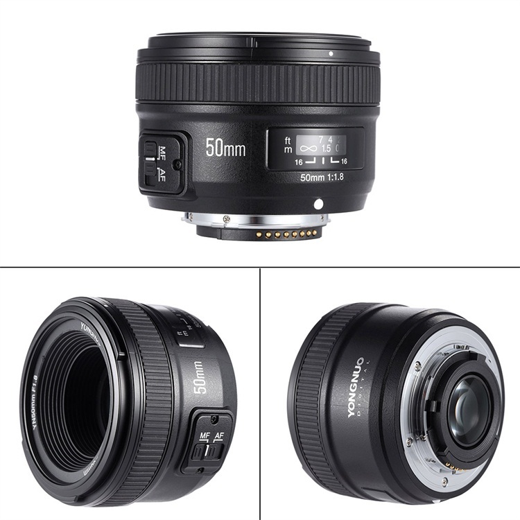 Yongnuo Yn50mm F1.8 AF MF Lens for Nikon Camera - Prime Lens