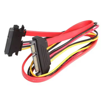 Cable de Extensión en Ángulo Recto HJX HJX-CS016 de 22 Pines (7+15) Serial ATA III 3.0 Macho/Hembra, Conductores de Cobre Puro, 30 cm, para Computadora