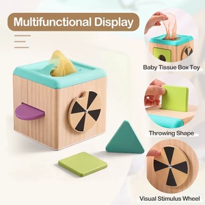 Boîte d'activités Montessori en bois naturel sûr avec miroir en forme de <span class=keywords><strong>chat</strong></span>, jeu d'association pour bébé, <span class=keywords><strong>jouet</strong></span> éducatif d'intérieur - Product Image 6