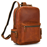 Sac à dos pour ordinateur portable 15.6 pouces, sacoche d'ordinateur pour homme, sac de jour décontracté, sacs d'école pour hommes, sac à dos en cuir pour voyage