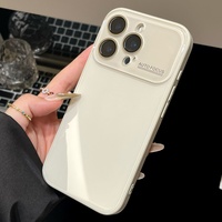    Étui en verre cristal pour iPhone 16 15 14 13 12 11 Pro Max 16Pro 16Promax, couleur unie, coque brillante avec pare-chocs Candy