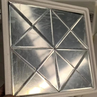 Modern latar belakang biru cina 4mm kaca kristal persegi ubin mosaik untuk dinding eksterior dapur kolam hotel dekorasi untuk apartemen