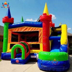 Château gonflable commercial en PVC avec toboggan et piscine, taille 5x6m, installation facile pour les fêtes - Product Image 5