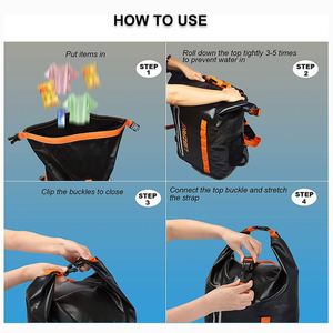Bolsa Seca Impermeable Flotante para Exteriores con Costuras Soldadas de Alta Frecuencia y Correas Ajustables para Senderismo, Natación en Ríos y Viajes - Product Image 2
