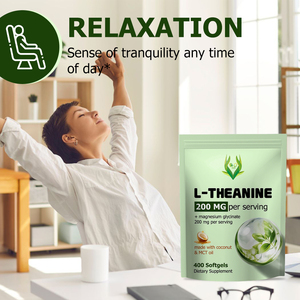 OEM L-Theanine Softgels +Magnesium Glycinate 200mg Per Serving Supports a Calm Mind Restful Sleep - Product Image 6