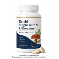 Comprimés de soutien pour le sommeil nocturne, champignon Reishi avec magnésium L-théanine pour la relaxation et le bien-être
