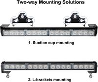 2x16.8 pouces d'urgence clignotant LED conseiller en trafic barre de lumière stroboscopique 32LED 26 modèles de flash 12V 5W montage universel